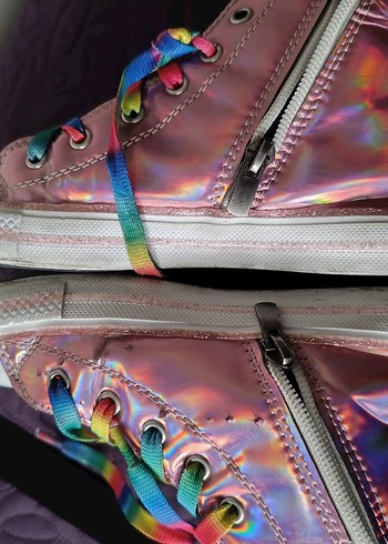 Renkli Bağcıklı Kız Çocuk Spor Ayakkabı - Görsel 4