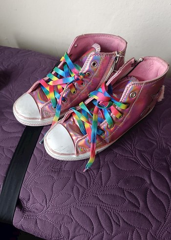 Renkli Bağcıklı Kız Çocuk Spor Ayakkabı - Görsel 2