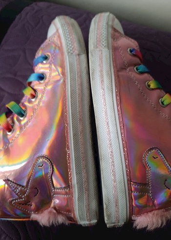 Renkli Bağcıklı Kız Çocuk Spor Ayakkabı - Görsel 5