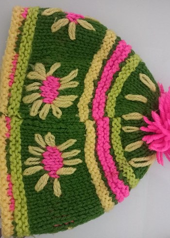 Renkli Örgü Bohem Kadın Bere 3 adet fiyatıdır - Görsel 2