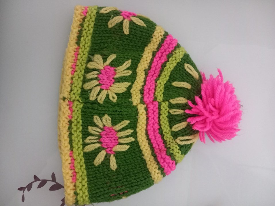 Renkli Örgü Bohem Kadın Bere 3 adet fiyatıdır - Görsel 2