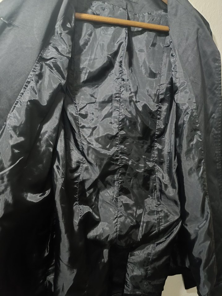 Düğmeli Siyah Midi Trençkot - Görsel 2