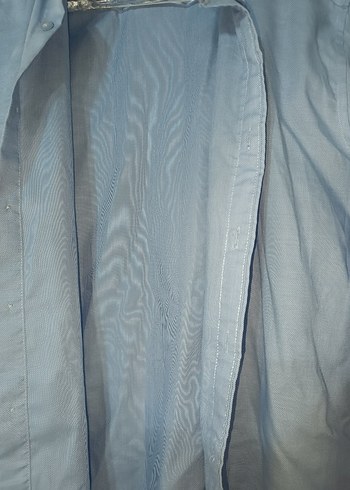 Mavi Keten Erkek Gömlek - Görsel 3