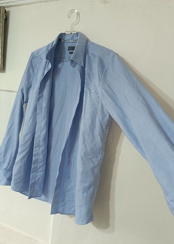 Mavi Keten Erkek Gömlek - Görsel 2