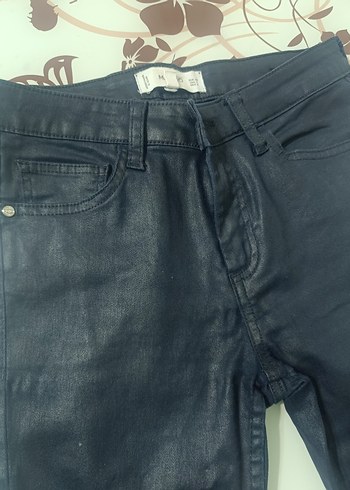 Koyu Mavi Kadın deri  Pantolon - Görsel 2