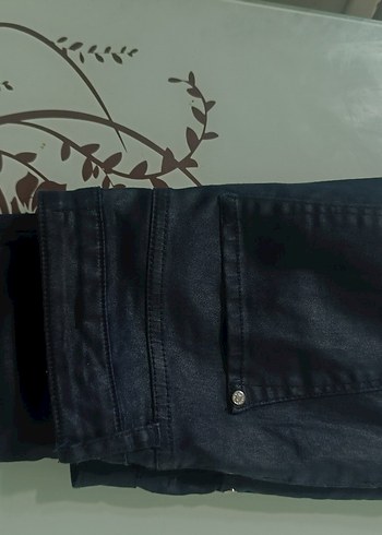 Koyu Mavi Kadın deri  Pantolon - Görsel 7