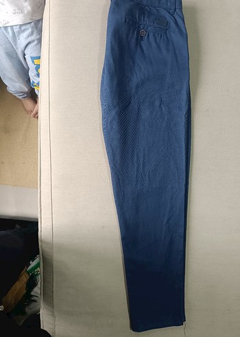 Erkek Lacivert Pilili Normal Kesim Pantolon - Görsel 2