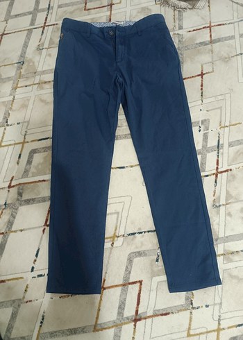 Erkek Lacivert Pilili Normal Kesim Pantolon - Görsel 3