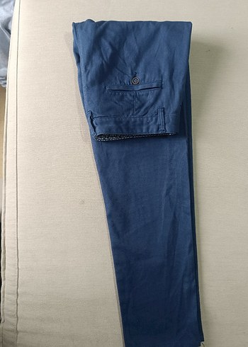 Erkek Lacivert Pilili Normal Kesim Pantolon - Görsel 6