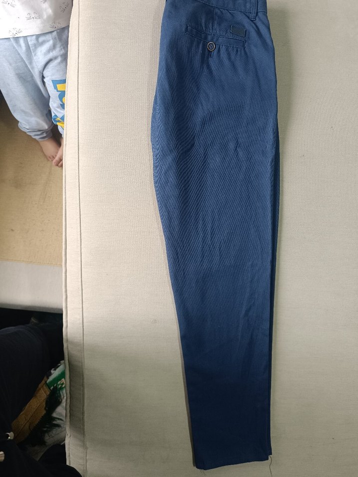 Erkek Lacivert Pilili Normal Kesim Pantolon - Görsel 2