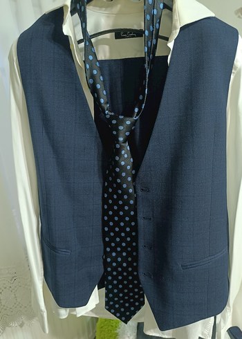 Düğmeli Lacivert Erkek Takım Elbise - Görsel 4