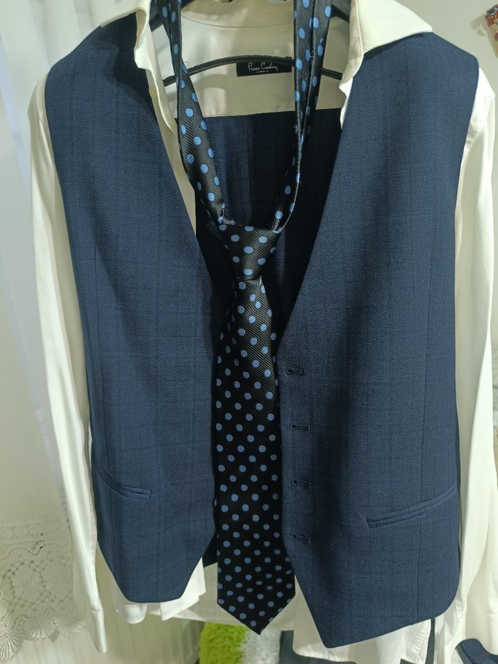 Düğmeli Lacivert Erkek Takım Elbise - Görsel 4