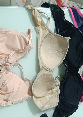 Bej Dantel Detaylı Midi Boy Sütyen 5 adet - Görsel 2