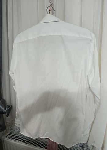 Erkek Beyaz Pamuklu Düğmeli Gömlek - Görsel 6
