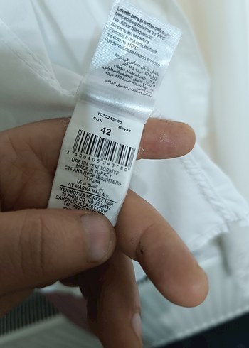 Erkek Beyaz Pamuklu Düğmeli Gömlek - Görsel 4