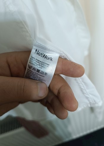 Erkek Beyaz Pamuklu Düğmeli Gömlek - Görsel 5