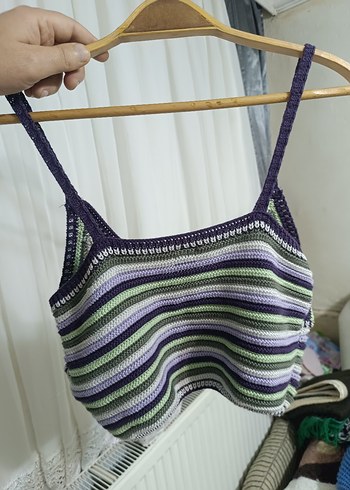 Mor Gri Bohem Mini Bağlamalı Büstiyer - Görsel 3