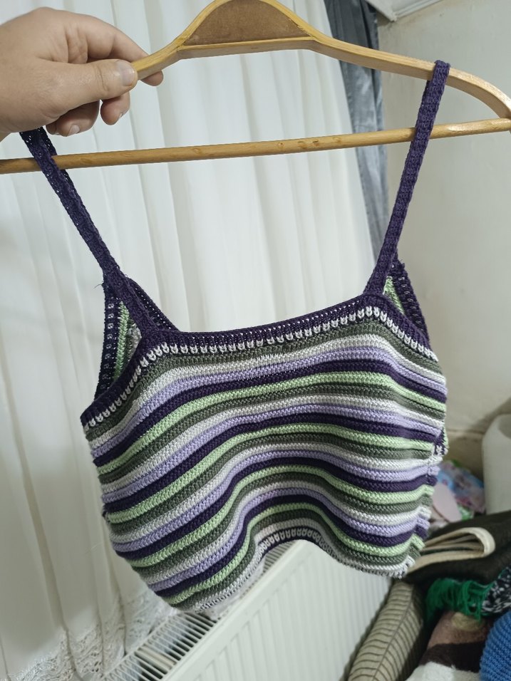 Mor Gri Bohem Mini Bağlamalı Büstiyer - Görsel 3