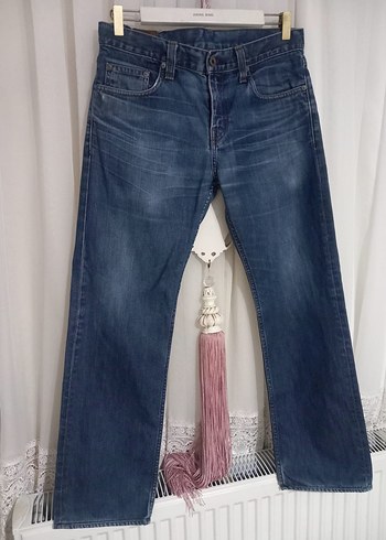 Düğmeli Lacivert Erkek Denim Pantolon - Görsel 2