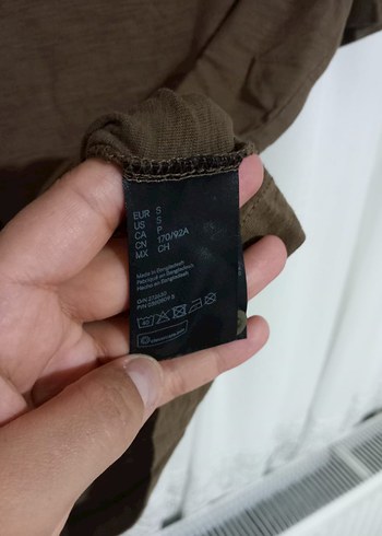 Düğmeli Keten Erkek Bej Tişört - Görsel 3