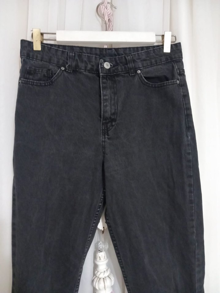 Siyah Rahat Kesim Kadın Kot Pantolon - Görsel 3