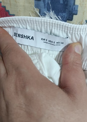 erkek Beyaz Kemerli Pamuklu Salaş Kumaş Pantolon - Görsel 6