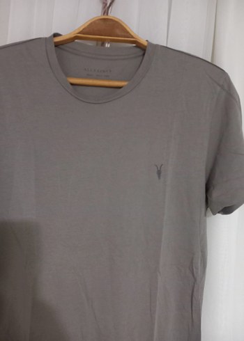 Erkek Gri Kısa Kollu Keten Tişört - Görsel 3