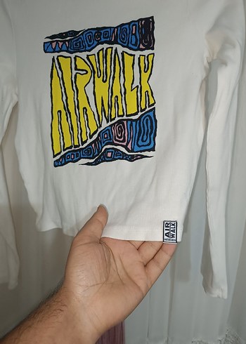 Beyaz Baskılı Uzun Kollu Kız Tişörtü - Görsel 2