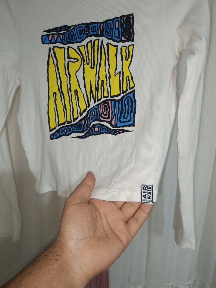 Beyaz Baskılı Uzun Kollu Kız Tişörtü - Görsel 2