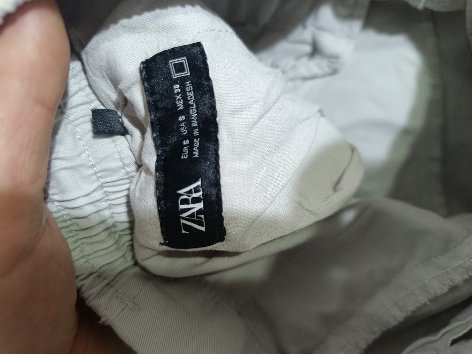 açık gri Kemerli Rahat Kesim erkek Pantolon - Görsel 5