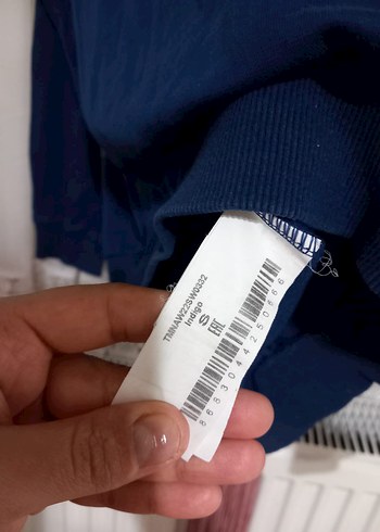 Kadın Mavi Baskılı Denim Sweatshirt - Görsel 3