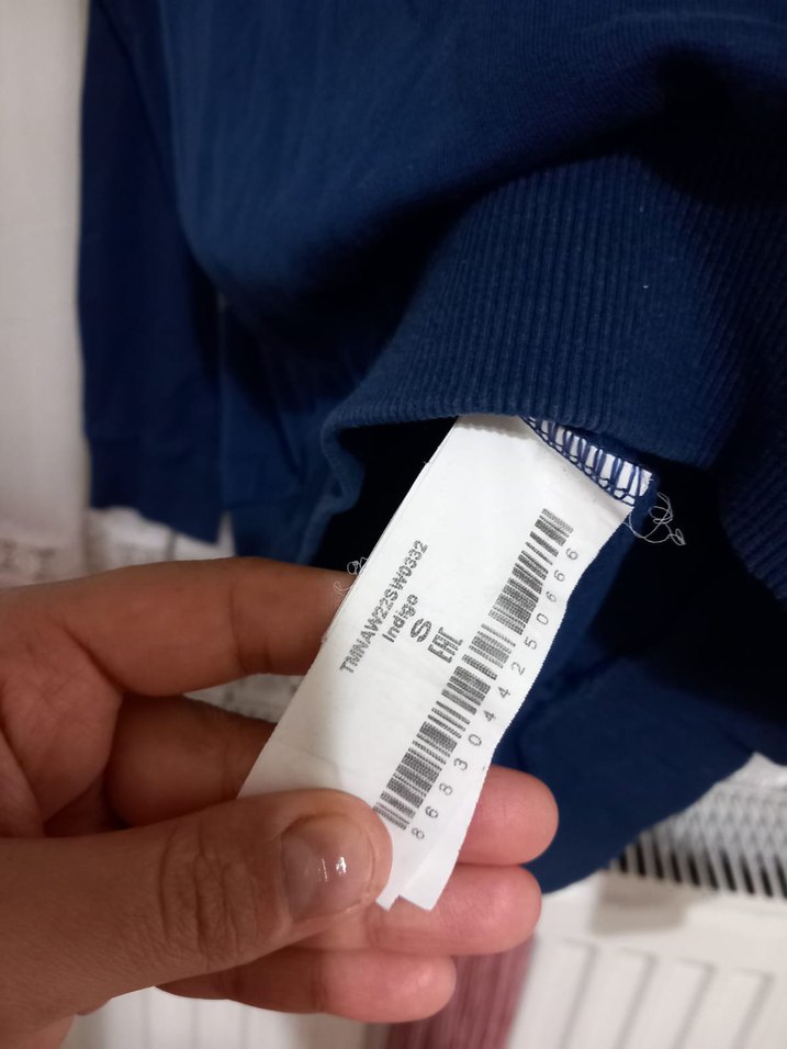 Kadın Mavi Baskılı Denim Sweatshirt - Görsel 3