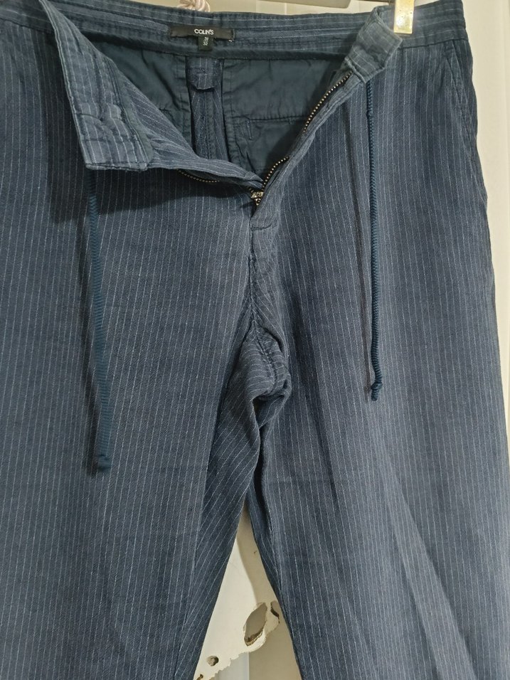 Erkek Düğmeli Lacivert Denim Pantolon - Görsel 2