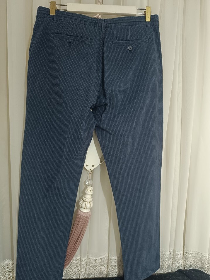 Erkek Düğmeli Lacivert Denim Pantolon - Görsel 3