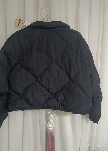 Siyah Kısa Kadın Mont - Görsel 7