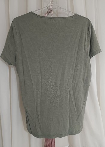 Gri Keten Kadın Tişört - Görsel 2