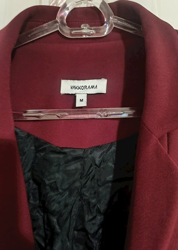 Bordo Düğmeli Kadın Blazer Ceket - Görsel 2