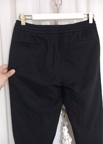 Siyah Bağcıklı erkek Rahat Kumaş Pantolon - Görsel 4