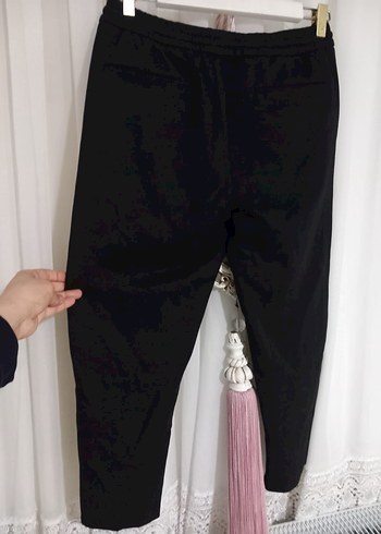 Siyah Bağcıklı erkek Rahat Kumaş Pantolon - Görsel 3