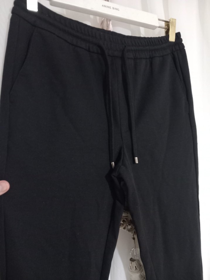 Siyah Bağcıklı erkek Rahat Kumaş Pantolon - Görsel 2