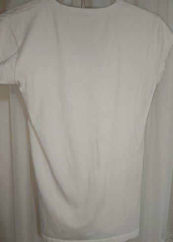 Kadın Beyaz Uzun Kollu Pamuklu Tişört - Görsel 4