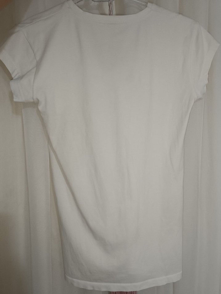 Kadın Beyaz Uzun Kollu Pamuklu Tişört - Görsel 5