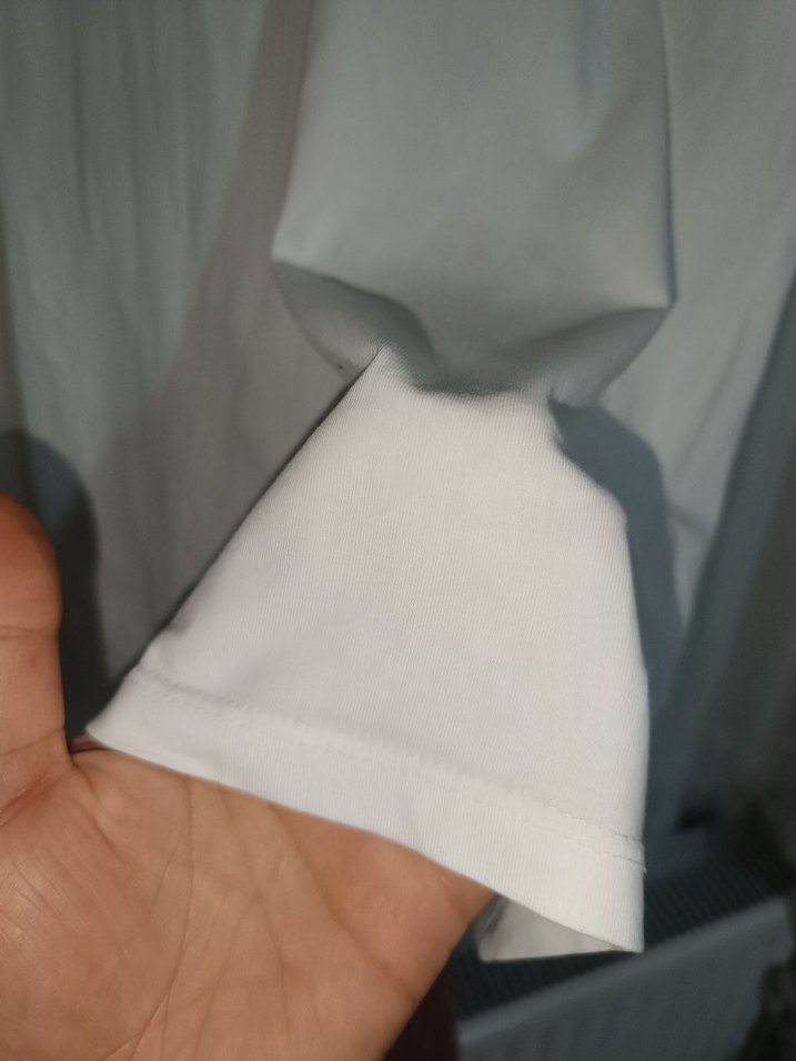 Kadın Beyaz Uzun Kollu Pamuklu Tişört - Görsel 3