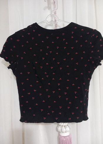 kadın Siyah Baskılı Kısa Kollu Tişört - Görsel 2