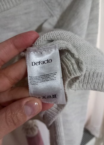 Gri Örgü Kadın Triko Kazak - Görsel 4