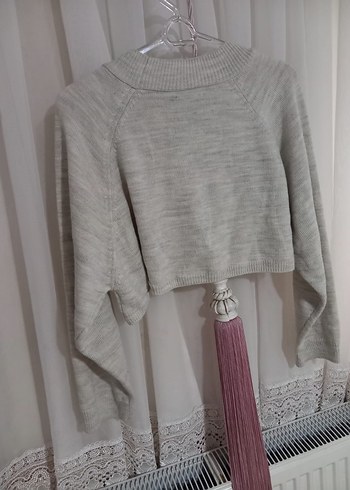 Gri Örgü Kadın Triko Kazak - Görsel 3