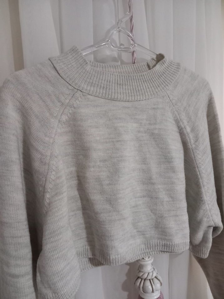 Gri Örgü Kadın Triko Kazak - Görsel 2