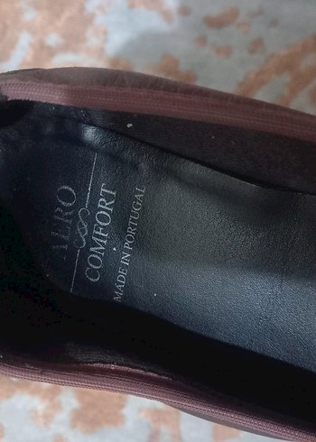 Kahverengi Deri Dolgu Topuk Kadın Babet - Görsel 5