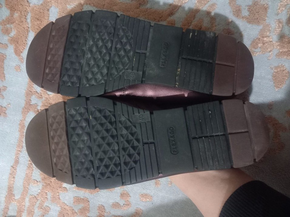 Kahverengi Deri Dolgu Topuk Kadın Babet - Görsel 4