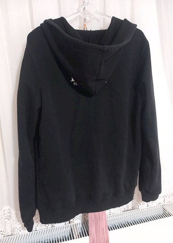 Siyah Fermuarlı Kadın sweatshirt - Görsel 2